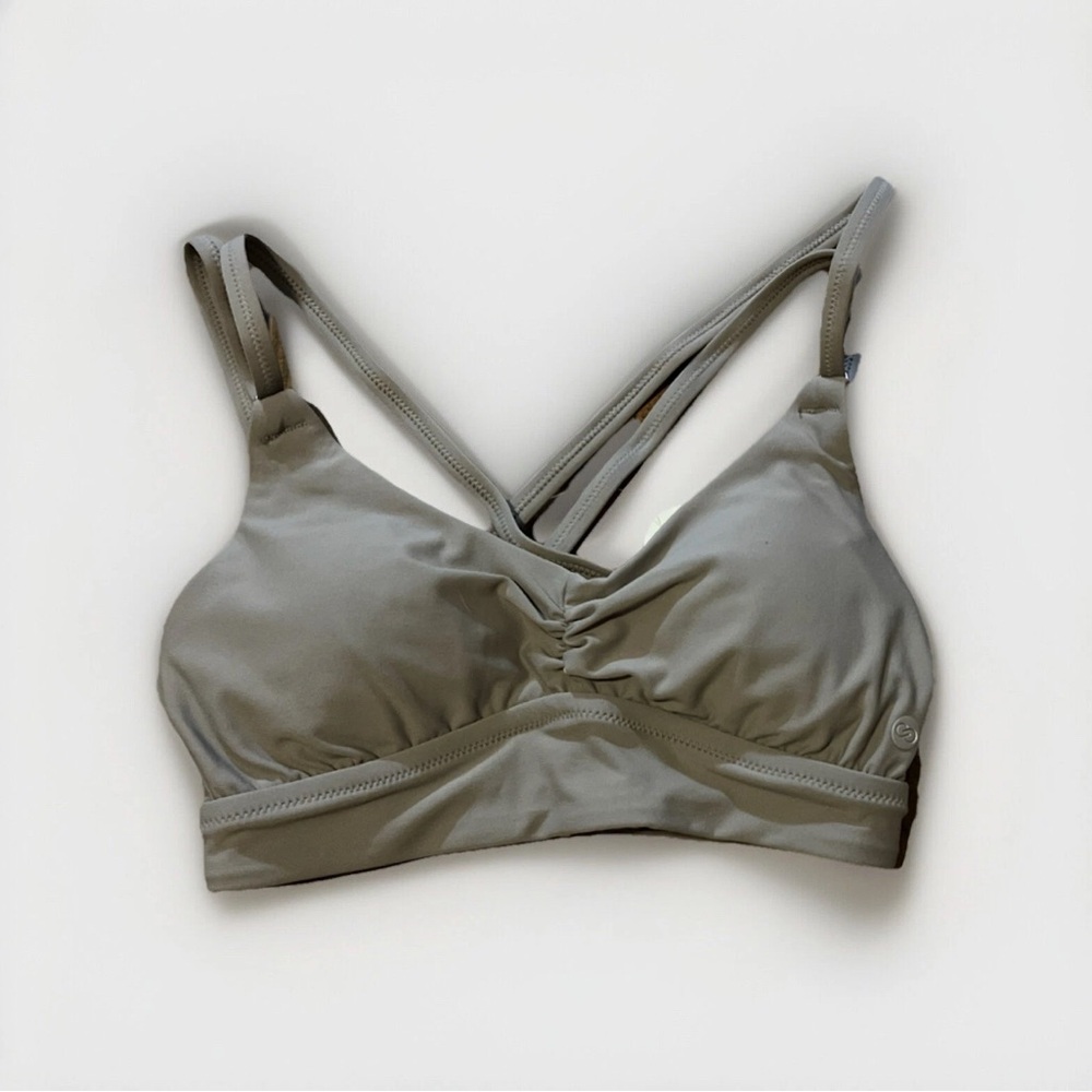 CALIA NWT Dark Gray Bikini with Crossed Straps and Seamless Design XXS